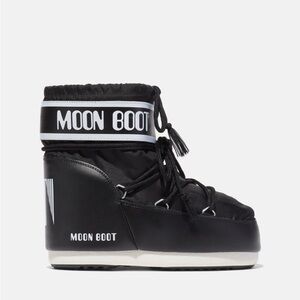 Moon Boot Black and White Winter Footwear